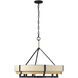 Blonde Moment 6 Light 28.5 inch Matte Black and Honey with Medium Oak Pendant Ceiling Light