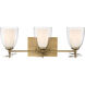 Elowen 3 Light 21.75 inch Legacy Brass Vanity Wall Light