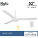 Roto 52 inch Flat White Ceiling Fan