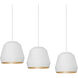 Bronx 3 Light 36 inch White Multi Pendant Ceiling Light