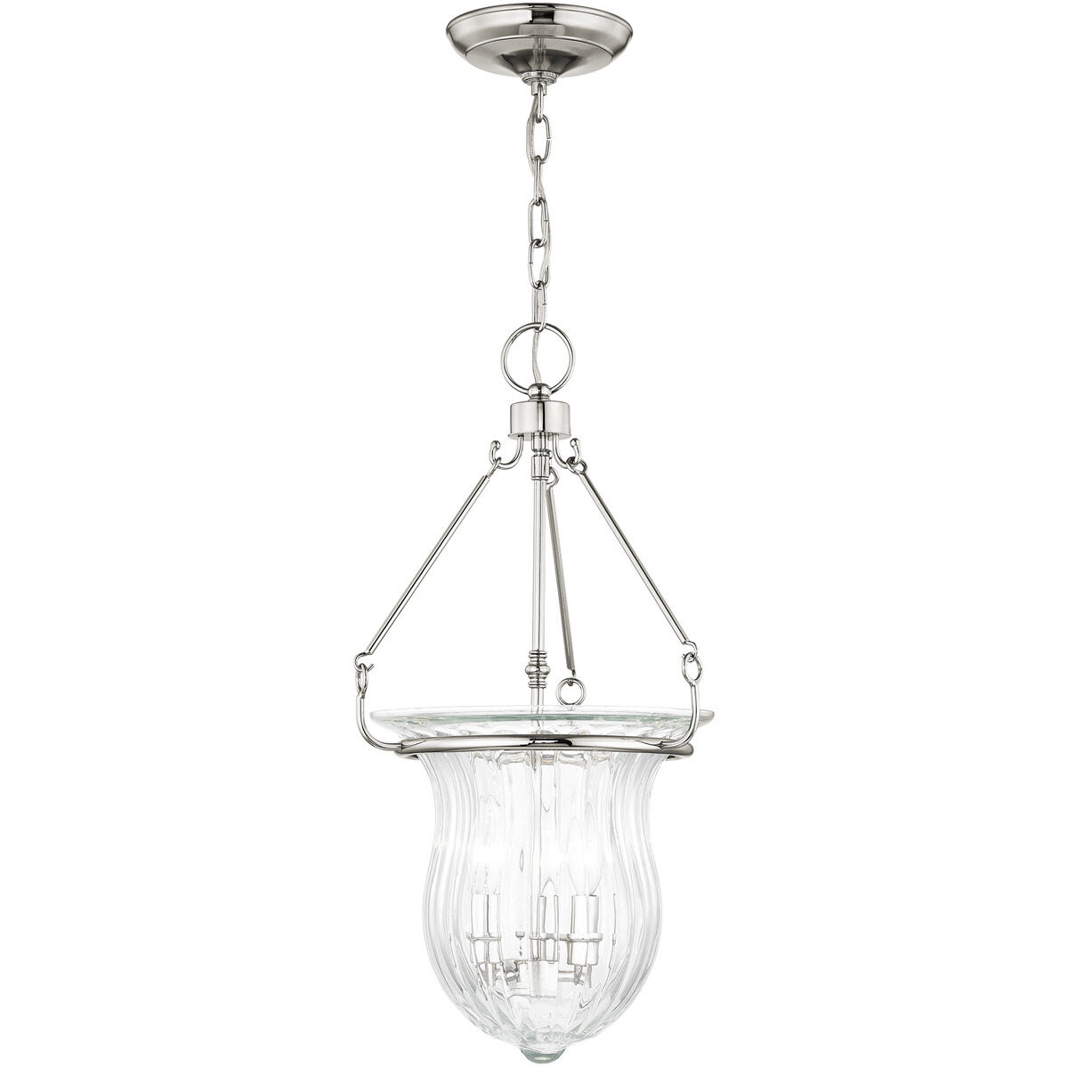 Andover 3 Light 12 inch Polished Nickel Pendant Ceiling Light