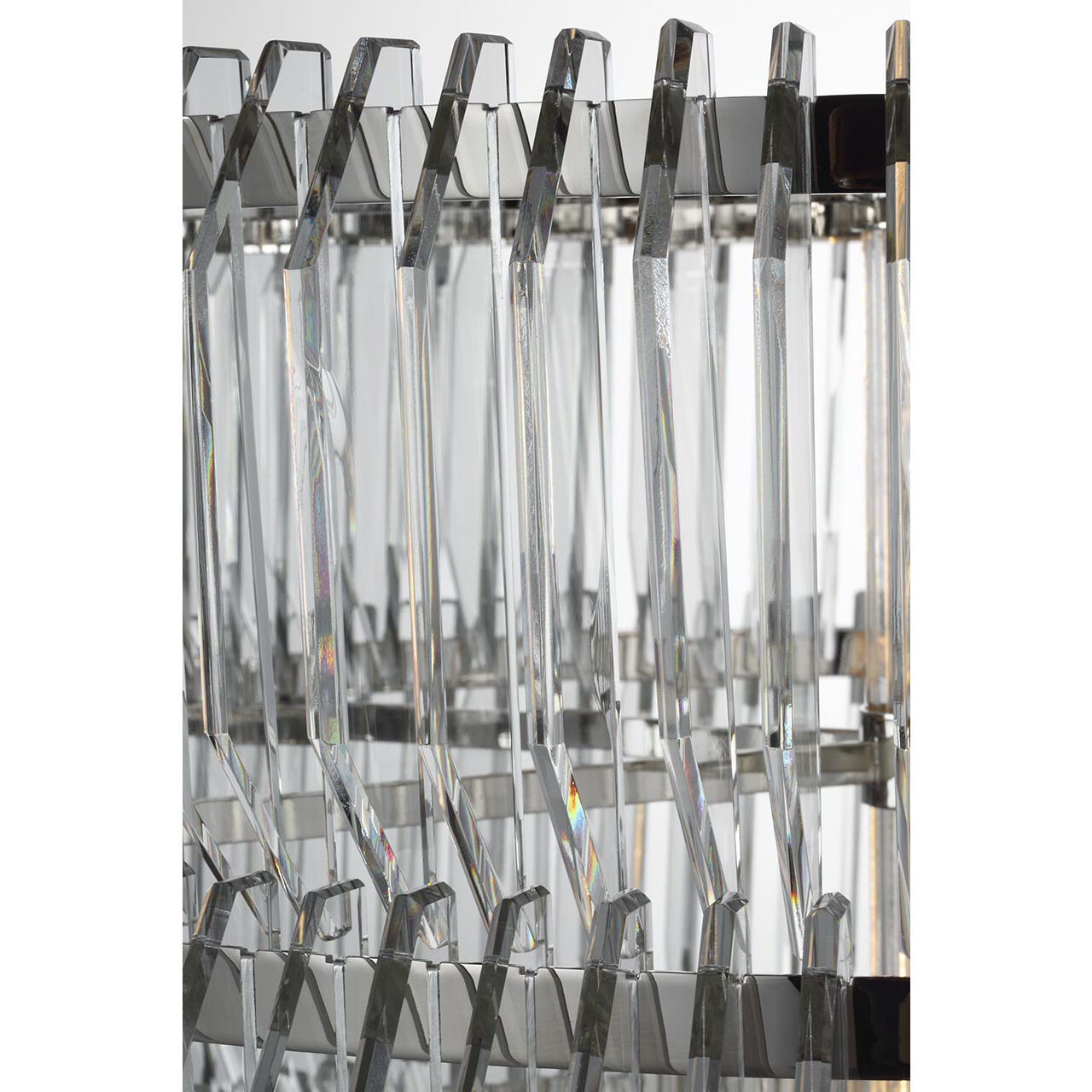 Waterford Killarney LED 32 inch Polished Nickel Layered Drum Chandelier Ceiling Light