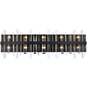 Serena 10 Light 36 inch Black Bath Sconce Wall Light