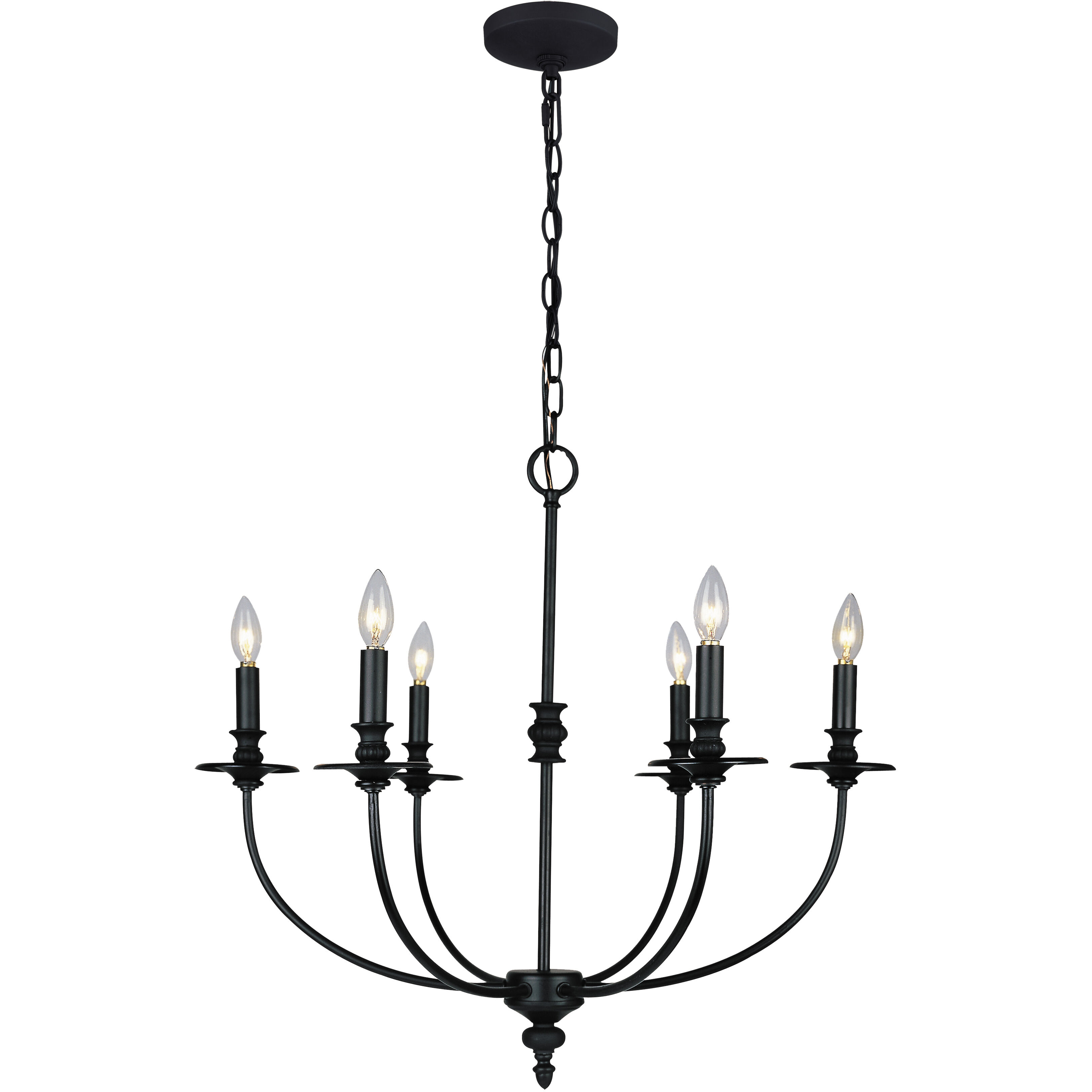 Hartford 6 Light 25 inch Oil Rubbed Bronze Chandelier Ceiling Light
