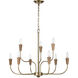 Inga 9 Light 29 inch Brass with Natural Chandelier Ceiling Light