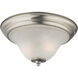 Kingston 2 Light 13 inch Brushed Nickel with White Flush Mount Ceiling Light