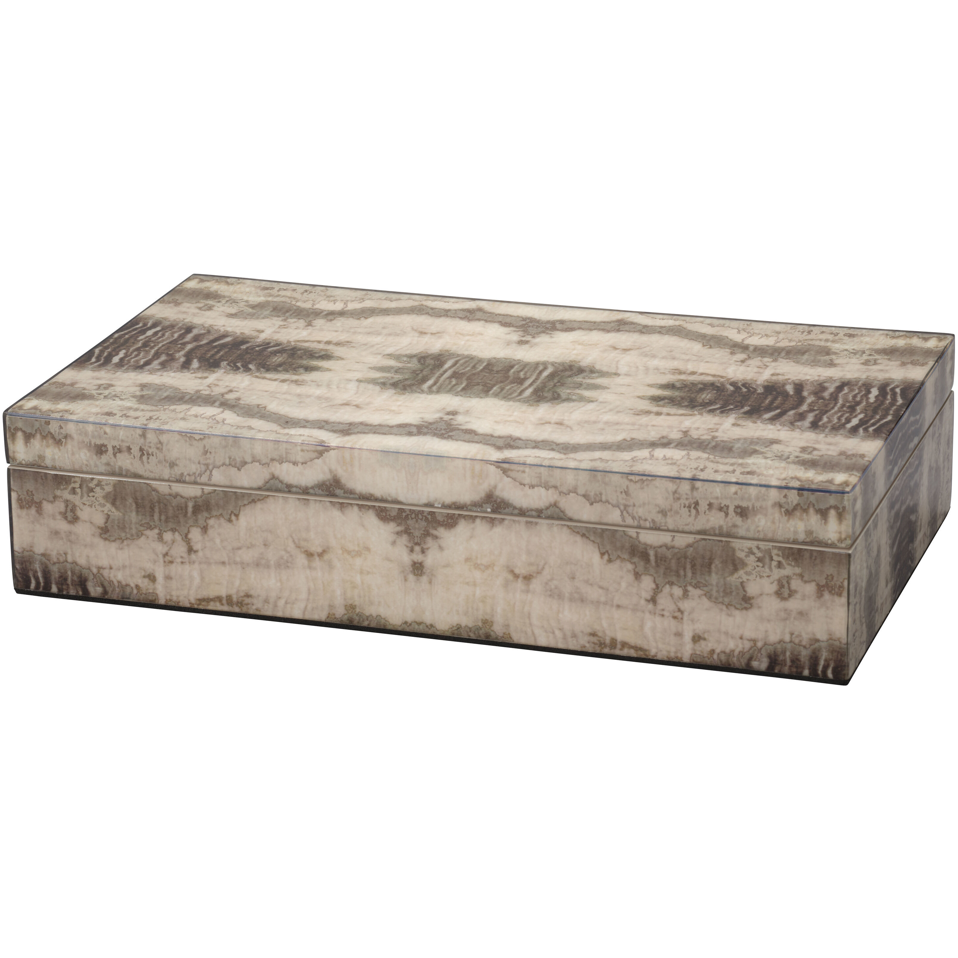 Venom 14 inch Charcoal Lacquer Decorative Box, Inline