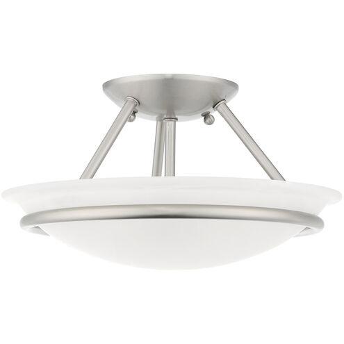 Newburgh 2 Light 12 inch Brushed Nickel Semi-Flush Mount Ceiling Light
