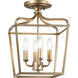 Laurel Estate 4 Light 10 inch Brio Gold Pendant Ceiling Light, Convertible