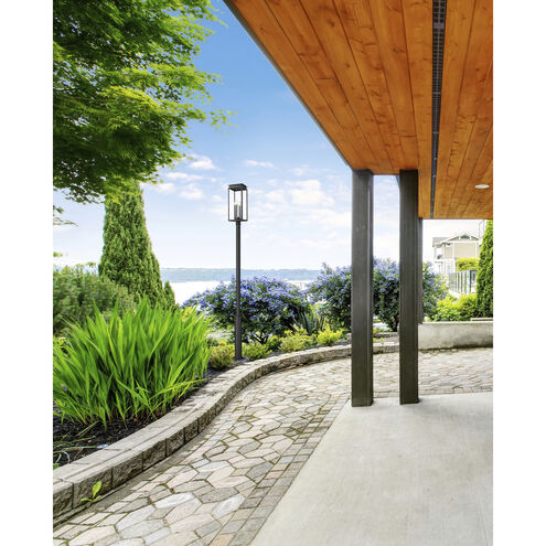 Nova 4 Light 122.25 inch Black Outdoor Post Mounted Fixture in Clear Glass