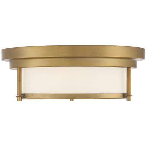 Contemporary 2 Light 13 inch Natural Brass Flush Mount Ceiling Light