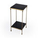 Imogen Iron and Granite Side Table in Black