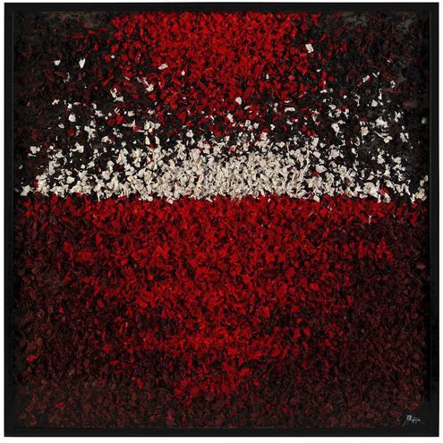 Ruan Wei's Crimson Horizon 47.25 X 47.25 inch Abstract Art