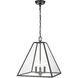Tangent 3 Light 16 inch Matte Black Pendant Ceiling Light