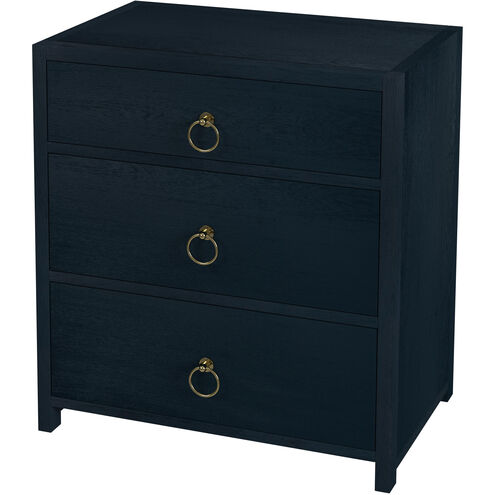 Lark 3 Drawer Nightstand in Navy Blue