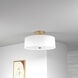 Everly 3 Light 14.25 inch Aged Brass with White Semi-Flush Mount Ceiling Light