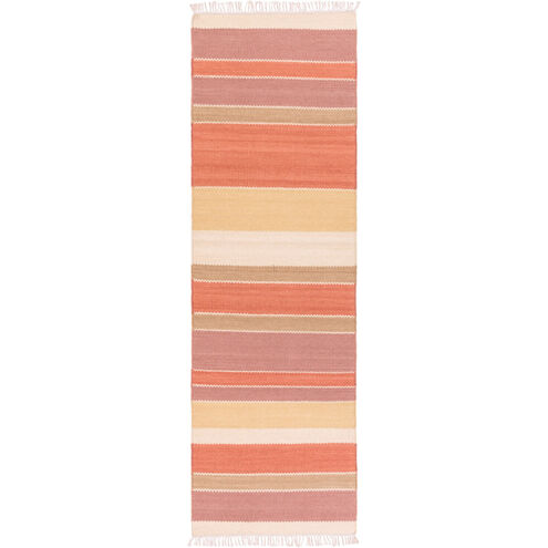 Miguel 96 X 30 inch Orange and Purple Runner, Wool and Cotton