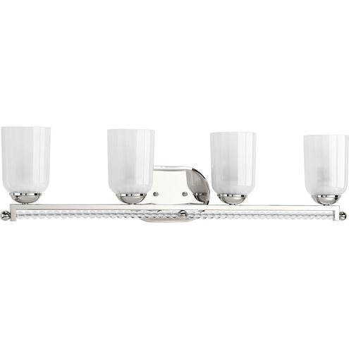 Berlin 4 Light 31.88 inch Polished Nickel Bath Vanity Wall Light, Design Series