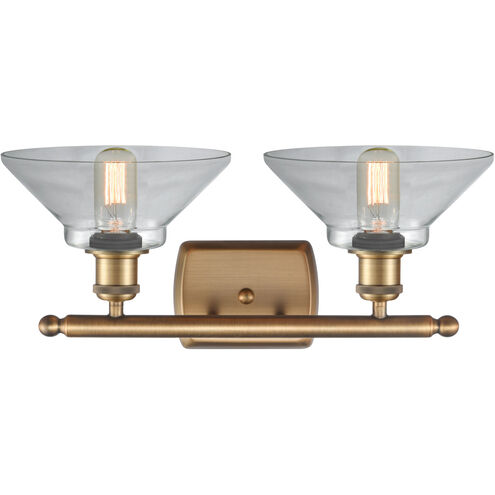 Ballston Orwell LED 18 inch Brushed Brass Bath Vanity Light Wall Light in Clear Glass, Ballston
