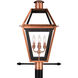 Rue De Royal 4 Light 26 inch Aged Copper Outdoor Post Lantern