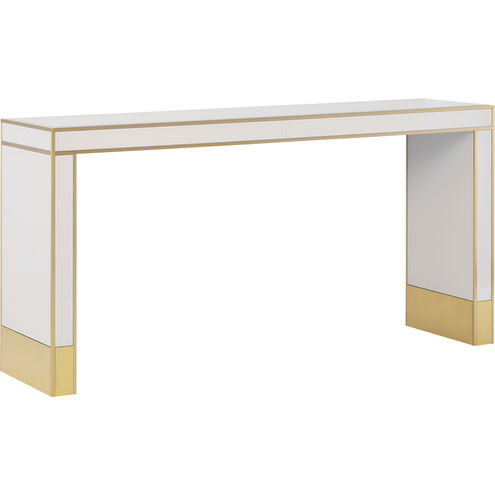 Arden 60 inch Ivory/Satin Brass Console Table