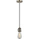 Franklin Restoration Cone 1 Light 6 inch Antique Brass Mini Pendant Ceiling Light in Incandescent, Matte White