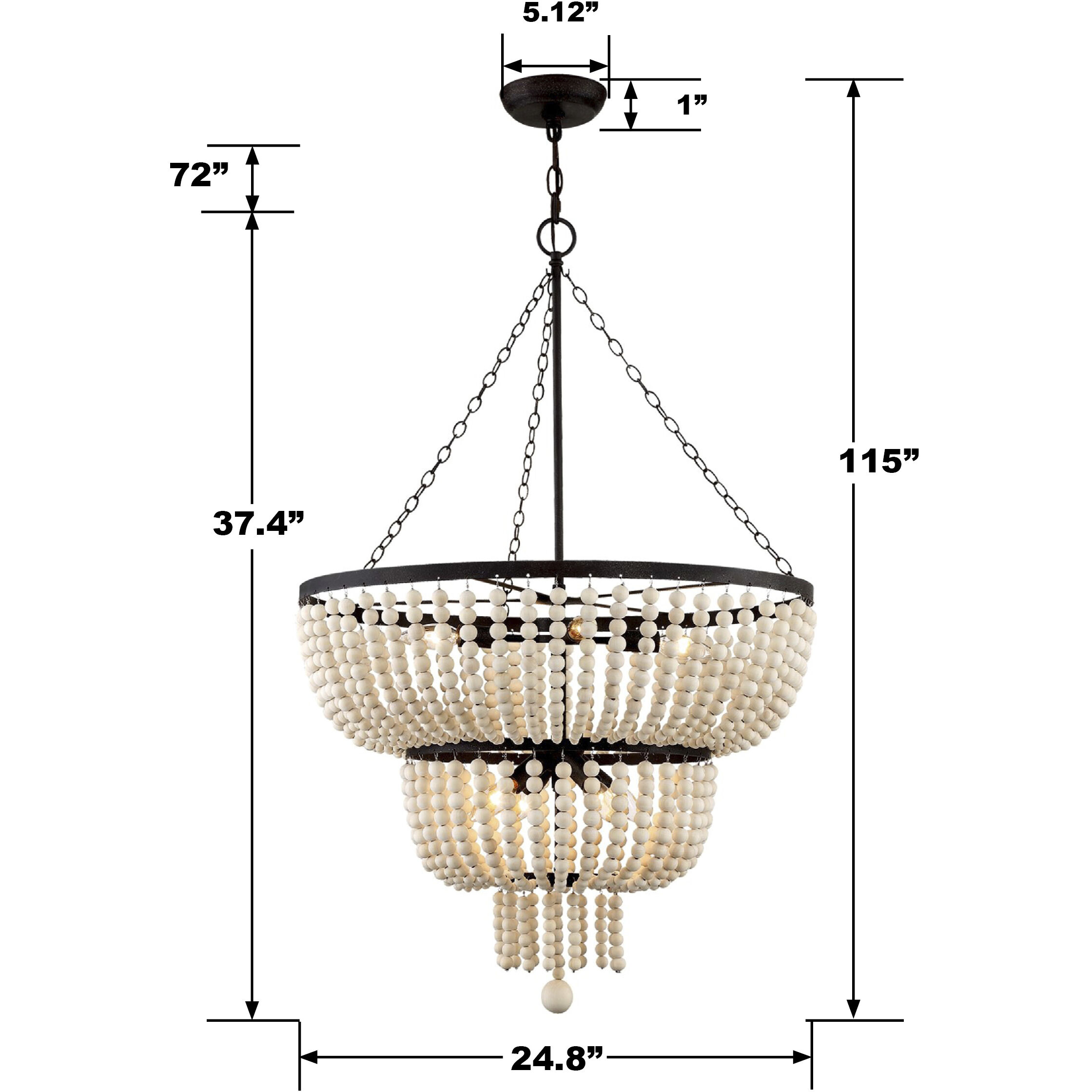 Rylee 8 Light 24.75 inch Forged Bronze Chandelier Ceiling Light