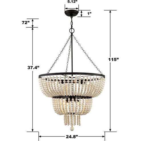 Rylee 8 Light 24.75 inch Forged Bronze Chandelier Ceiling Light