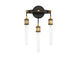 Campbell 3 Light 11 inch Vintage Black/Warm Brass Sconce Wall Light
