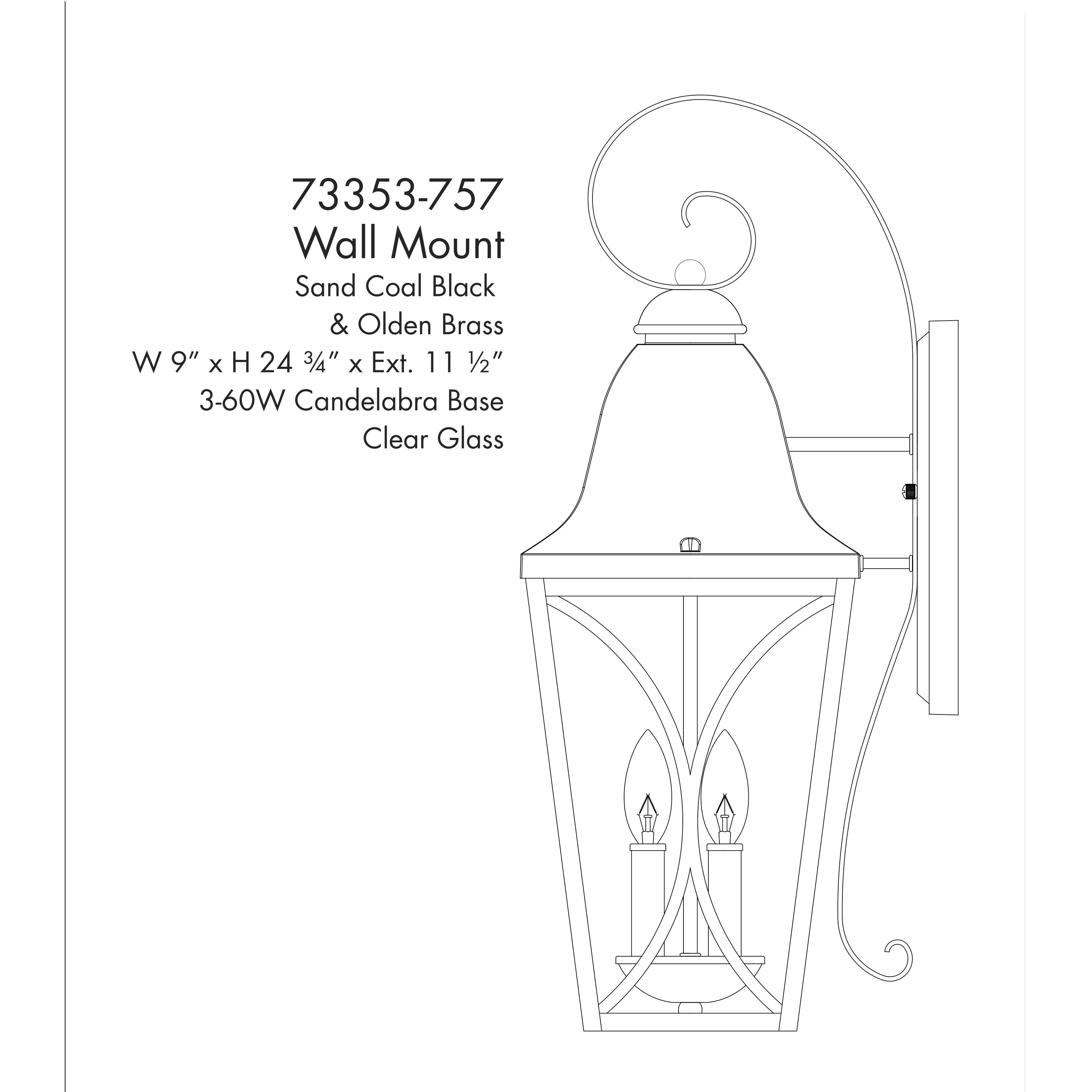 Cardigan Outdoor Wall Mount in Sand Coal and Olden Brass, Great Outdoors