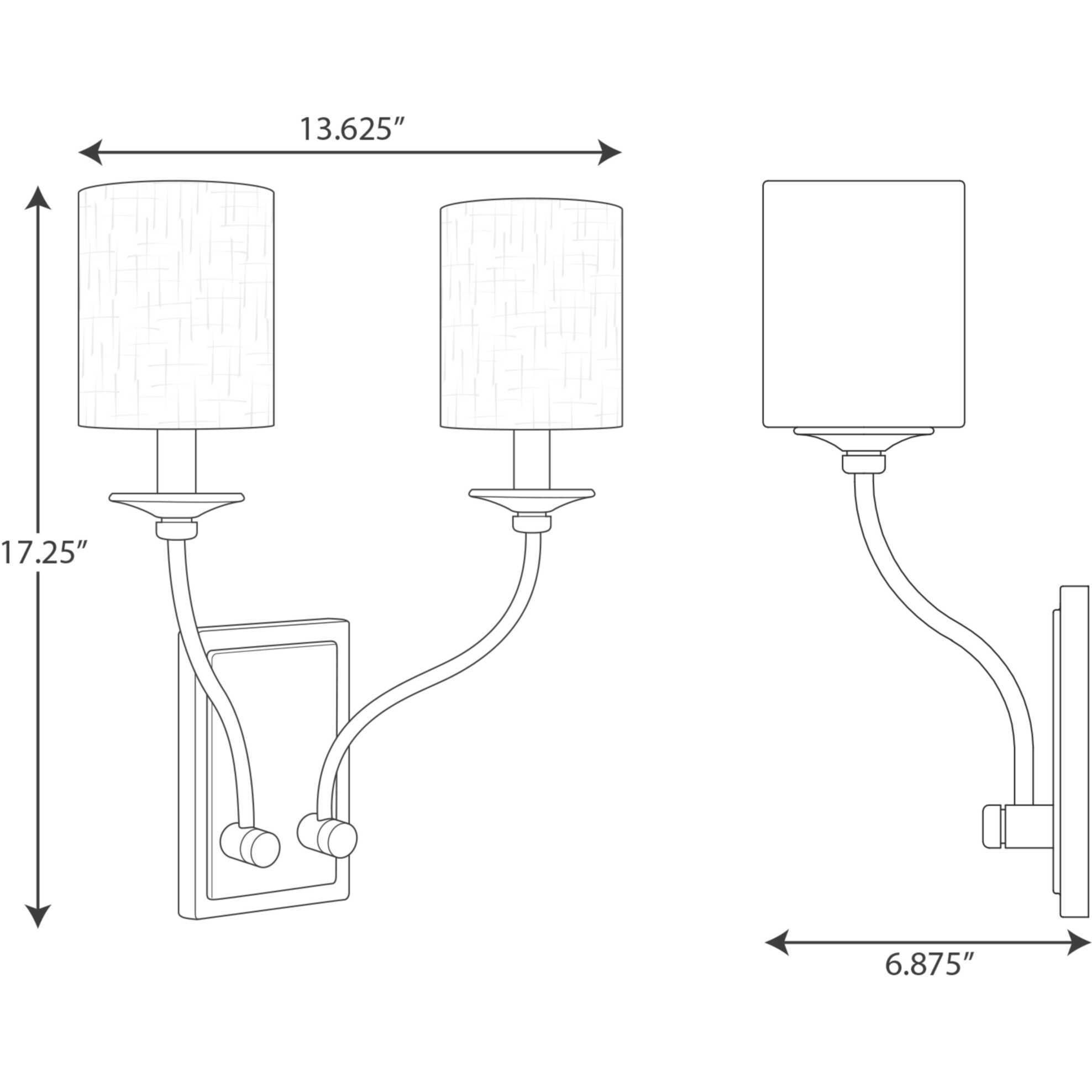 Bonita 2 Light 14 inch Matte Black Wall Sconce Wall Light, Design Series
