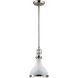 Rutherford 1 Light 9 inch Gloss White with Polished Nickel Mini Pendant Ceiling Light
