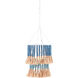 St. Barts 1 Light 12.75 inch Sugar White/Mist Blue/Demin Blue/Natural Rope Pendant Ceiling Light