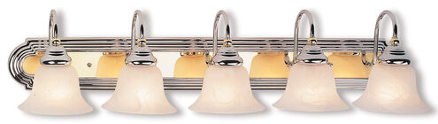 Belmont 5 Light 36 inch Polished Chrome & Polished Brass Bath Vanity Wall Light