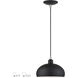 Domma 1 Light 10 inch Black with Brushed Nickel Accents Pendant Ceiling Light