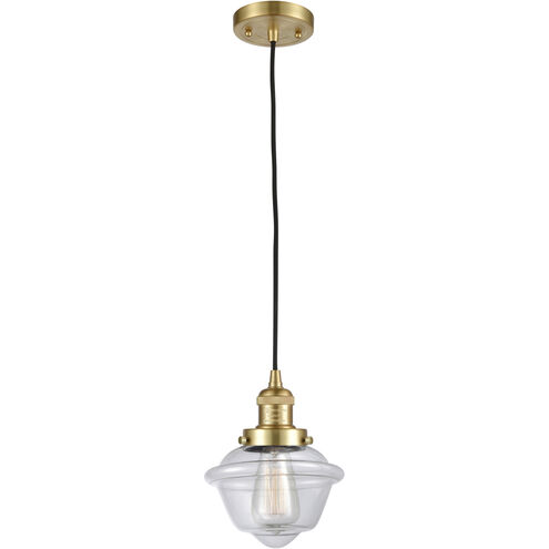 Franklin Restoration Oxford 1 Light 7.5 inch Satin Gold Mini Pendant Ceiling Light in Incandescent, Clear, Franklin Restoration