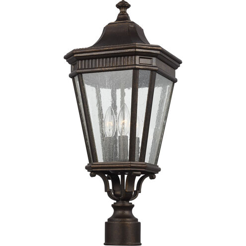 Cotswold Lane 3 Light 22.5 inch Grecian Bronze Outdoor Post Lantern, Small