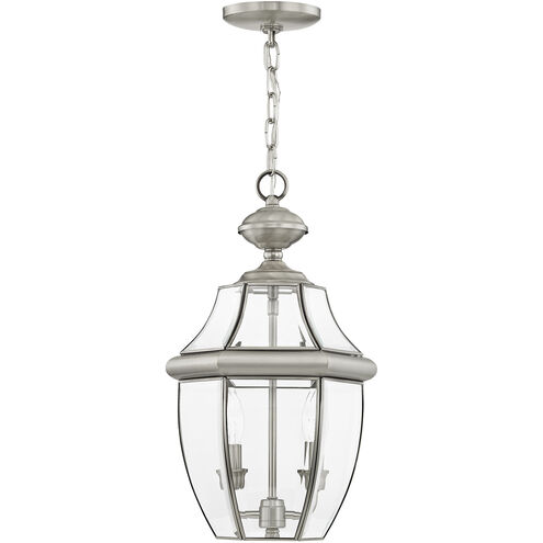Monterey 2 Light 11 inch Brushed Nickel Outdoor Pendant Lantern