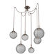 Gaia LED 19.4 inch Burnished Bronze Swag Multi-Pendant Ceiling Light in 3000K LED, Smoke