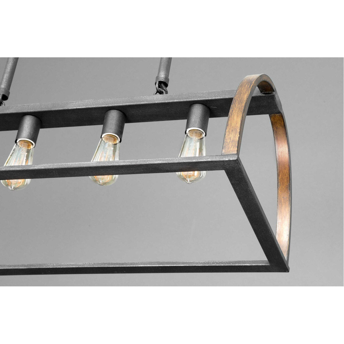 Trestle 4 Light 33 inch Gilded Iron Island Pendant Ceiling Light