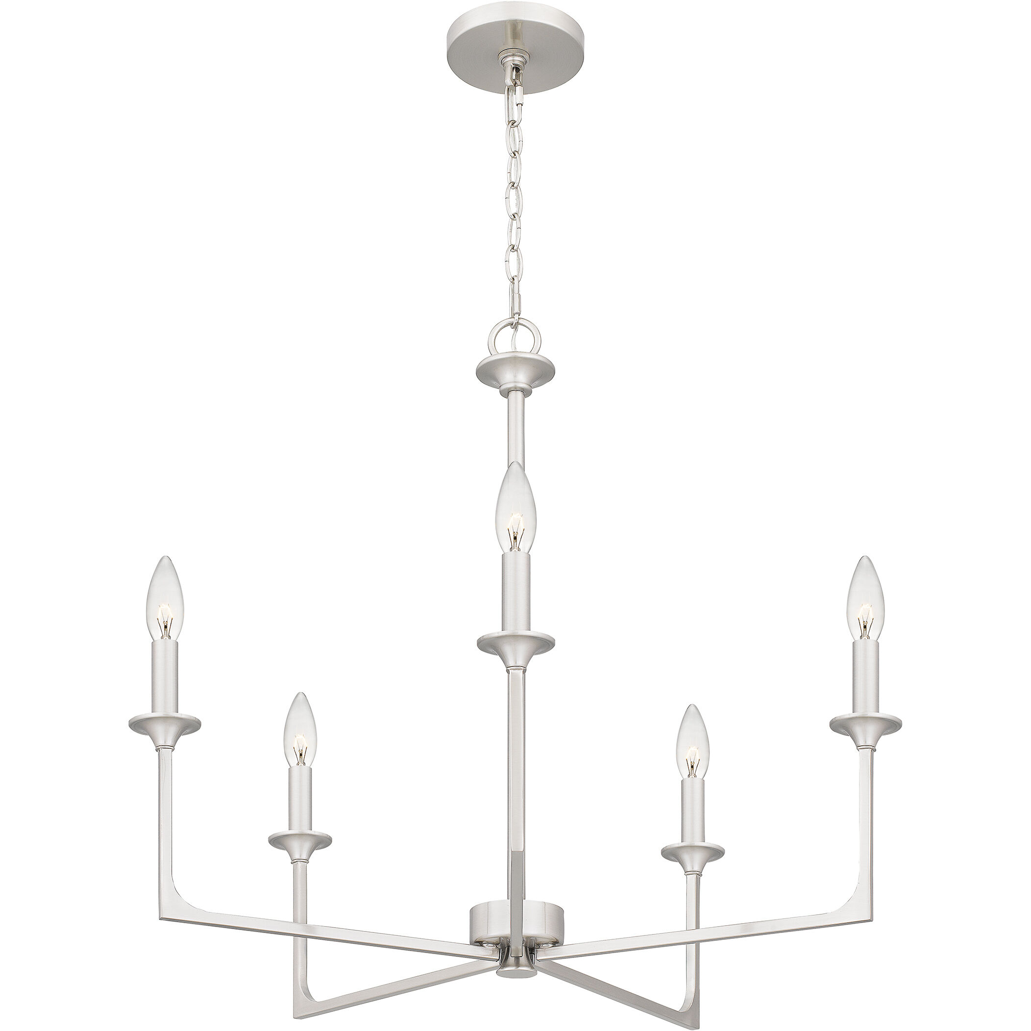 Prescott 5 Light 26 inch Brushed Nickel Chandelier Ceiling Light