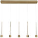Quill LED 2.63 inch Aged Brass Multi-Light Pendant Ceiling Light, dweLED