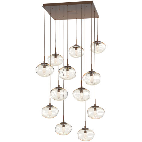Nova LED LED Burnished Bronze Chandelier Ceiling Light, Square Multi-Pendant