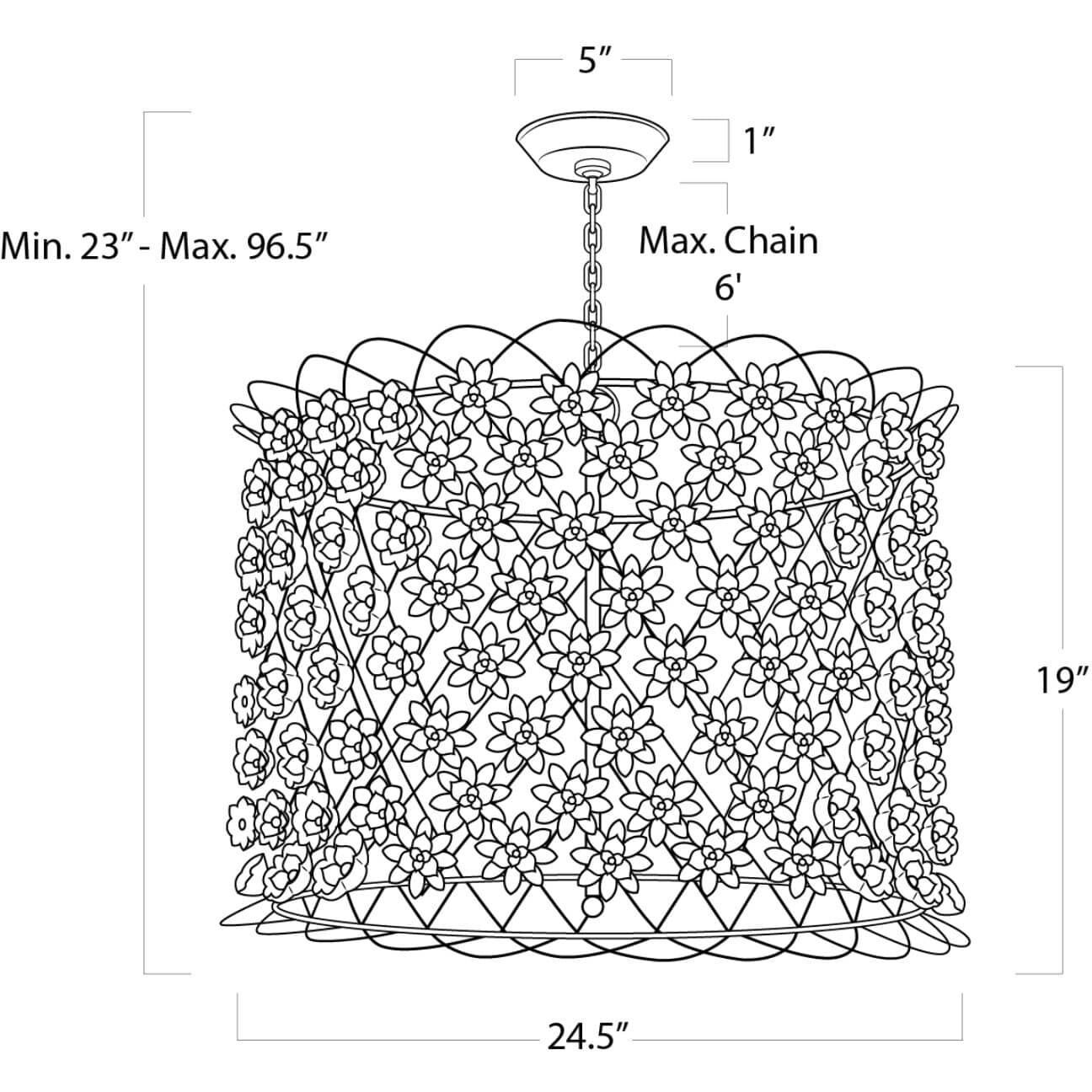Alice 4 Light 24.5 inch Gold Leaf Chandelier Ceiling Light, Flower
