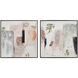 Modern Blush Light Pink with White and Champagne Silver Framed Wall Art, II