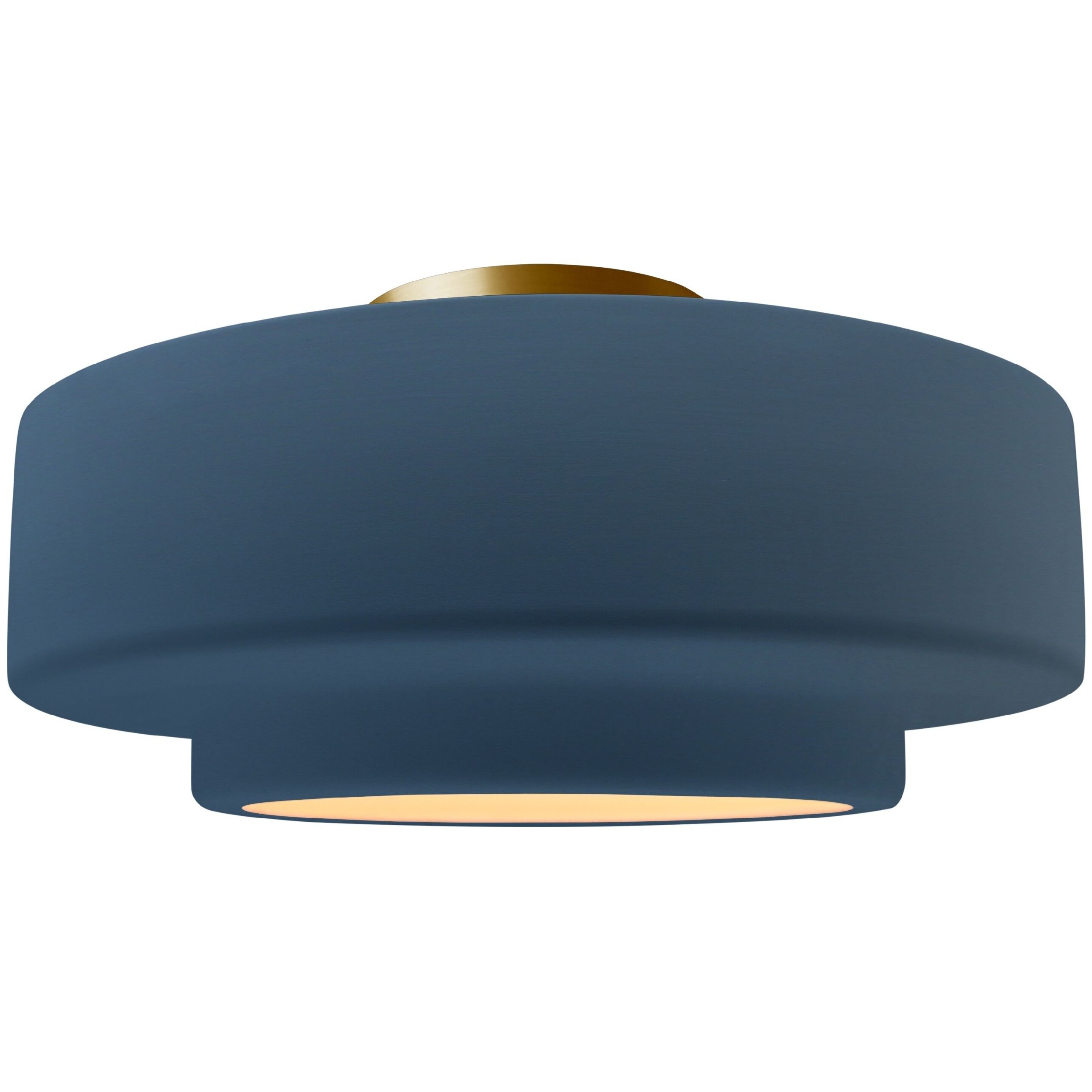 Radiance Collection - Tier LED 14.5 inch Midnight Sky and Matte White and Brushed Brass Semi-Flush Ceiling Light in Dedicated LED, Midnight Sky/Matte White, 14.5W x 7.25H, Form+Finish+Function