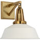 Chapman & Myers Layton LED 10 inch Antique-Burnished Brass Sconce Wall Light in Matte White