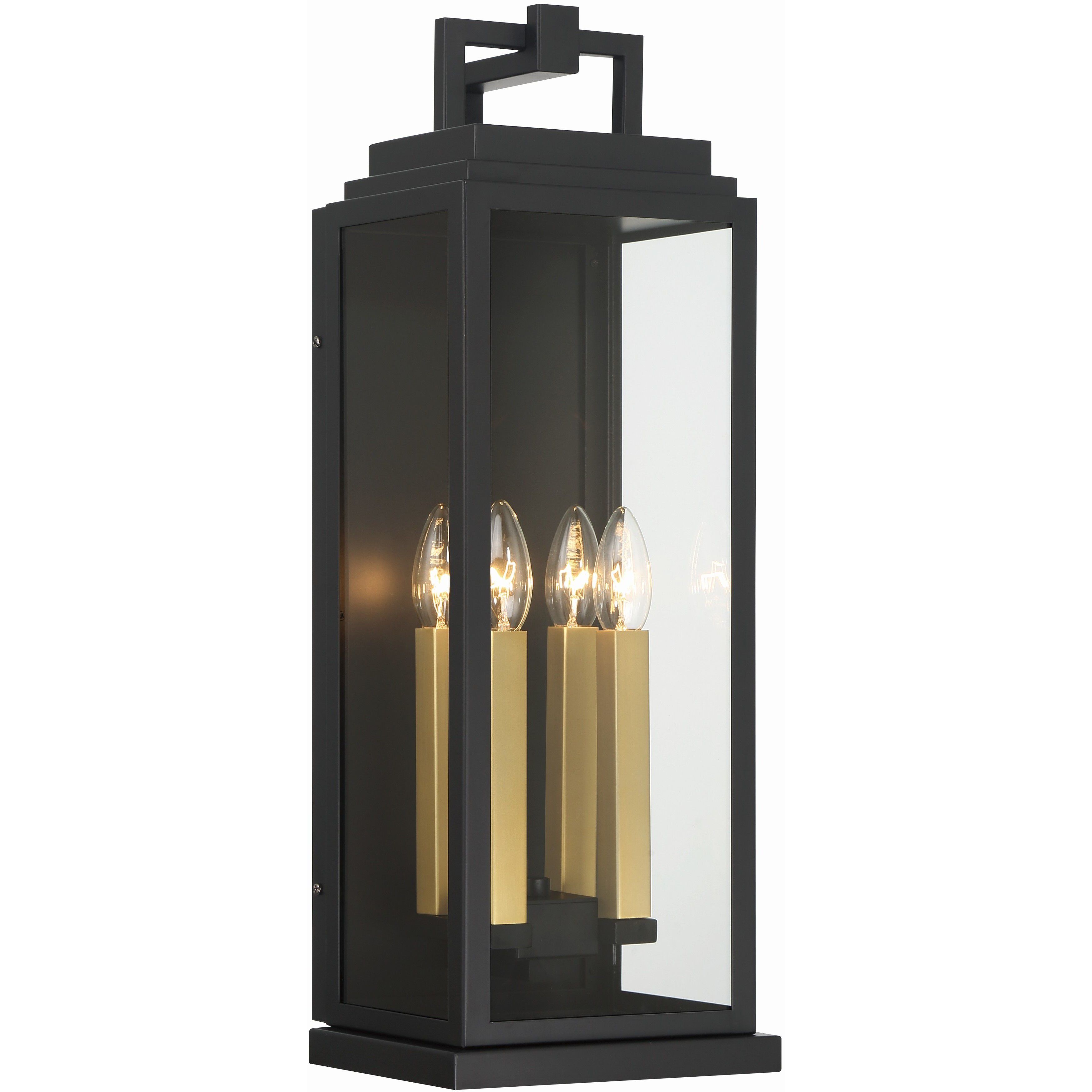 Aspen 4 Light 22.5 inch Matte Black Outdoor Sconce