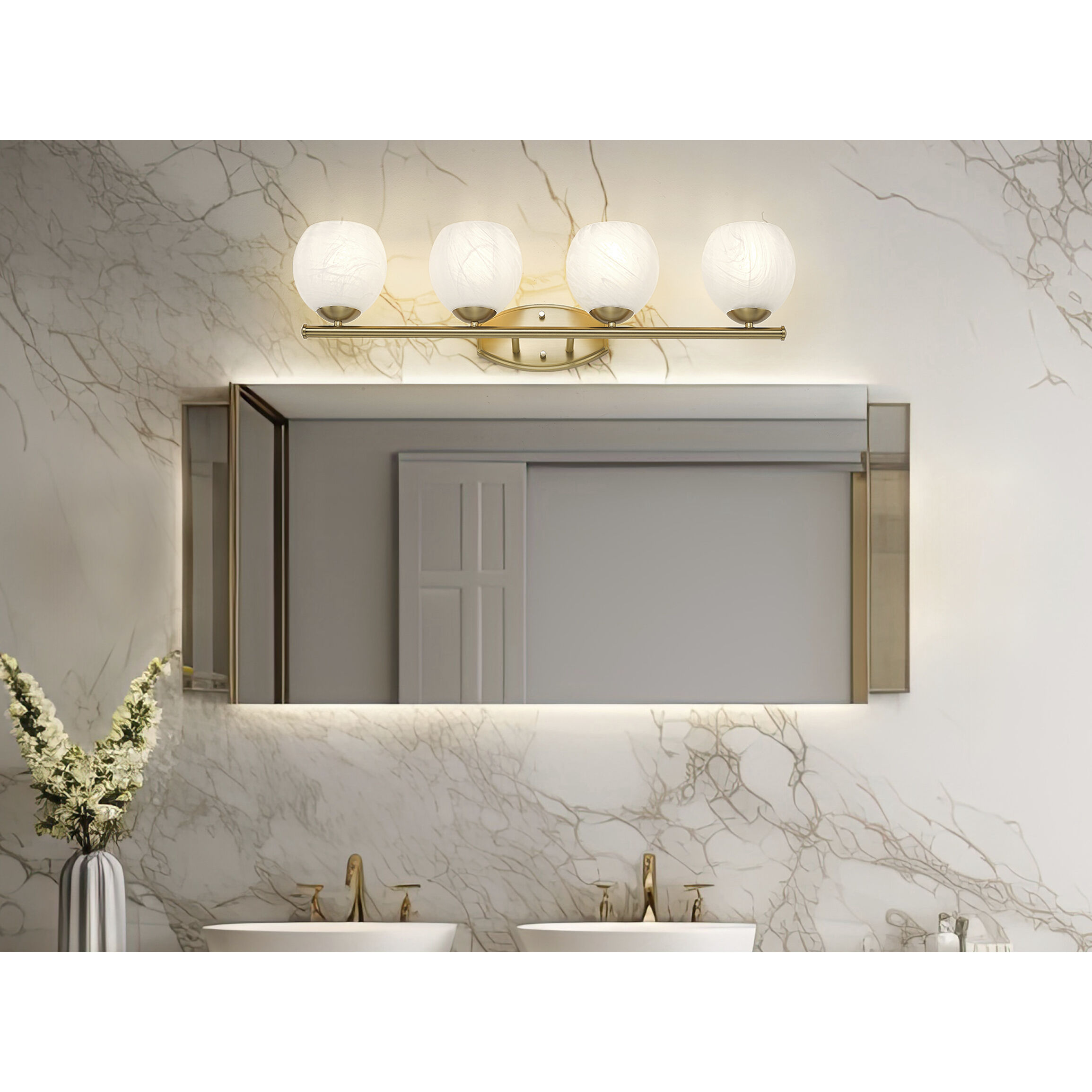 Colette Vanity Wall Light in Modern Gold