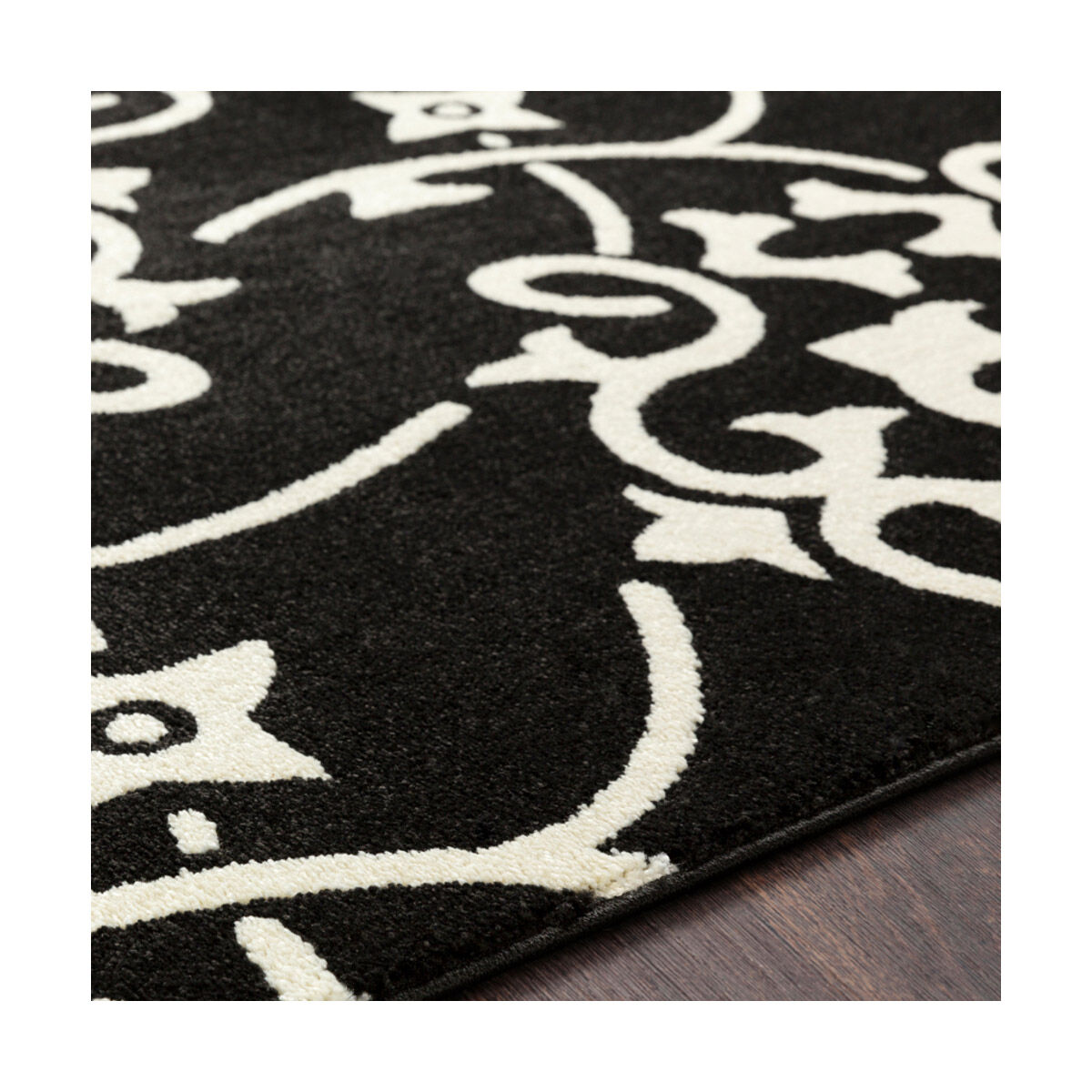 Horizon 94.49 X 94.49 inch Black/Cream Machine Woven Rug, Round